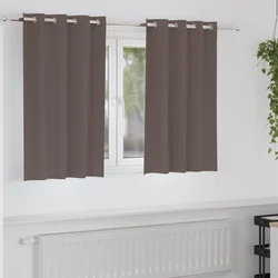 Zavjese za blackout s prstenovima 2 pcs Tamno smeđa