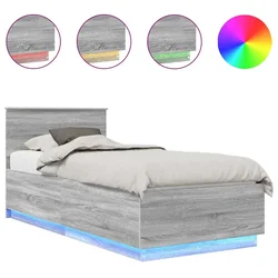 Vidaxl Konstrukcija postelje Siva Sonoma 70 x 190 cm Konstruiran les