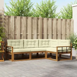 Set vanjskih sofa 4 kom. Prirodna i krem