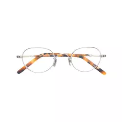 Lunor-round frame glasses-unisex-Metallic