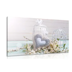 Slika vintage srček in laterne - 60x40