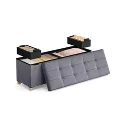 Songmics Shranjevalna klop 38x110x40 cm siva
