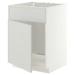METOD Pod.elem.sudop. s vratima/frontom, bela/Aspudden svetlosiva, 60x60 cm
