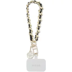 Traka za telefon Guess HDSP PU Saffiano Chain Strap 4G Charm crna (GUOUCHSAMC4K)