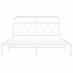 Metalni okvir za krevet s uzglavljem bijeli 140 x 190 cm