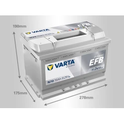 Akumulator 12V 70Ah 760A VARTA DYNAMIC EFB N70