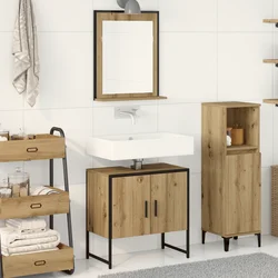 Set namještaja za kupaonicu Zidne 2 pcs Smeđa Konstruirano drvo
