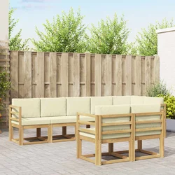 Set vanjskih sofa 8 kom. Bijela i krem Poliester