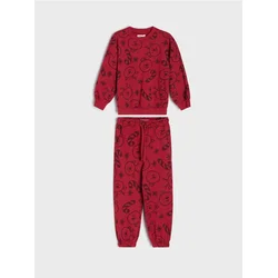 Sinsay - Komplet: duks i pantalone sa novogodišnjim motivom - burgundy