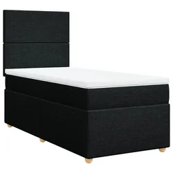 Vidaxl Box spring postelja z vzmetnico črna 100x200 cm blago
