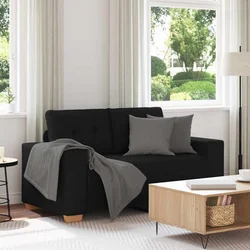 vidaXL Dvosed črne barve 160x77x82 cm blago