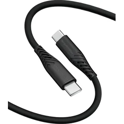 EKO CABLE silikonski USB-C/USB-C 1,2 m 60W črn