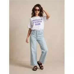 Sinsay - Teksas straight wide leg sa srednjim strukom - plava