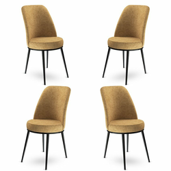 HANAH HOME Set 4 stolice Dexa Cappuccino Black