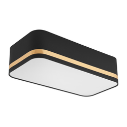 Stropno svetlo SIRJA SQUARE STRIPE 2xE27/15W/230V crna/zlatna