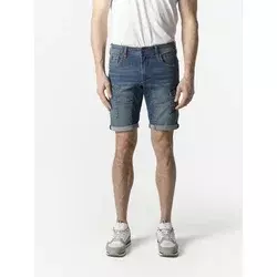 KOROSHI Kargo kavbojke moder denim