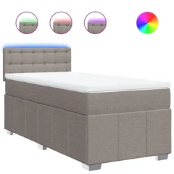 Vidaxl Box spring postelja z vzmetnico taupe 100x200 cm blago