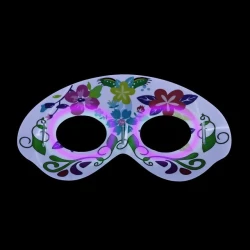 Amscan Maska - Dia De Los Muertos, svetleča, bela