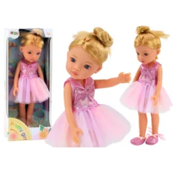 slomart LEAN TOYS balerina punčka v roza obleki, 33 cm