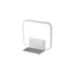Immax 08994L - LED prigušiva stona lampa sa budilnikom i punjenjem 18W/230V bela