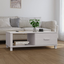 Stolić za kavu HAMAR bijeli 100x55x35 cm od masivne borovine