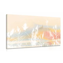 Slika grad sredi pastelne pokrajine - 90x60