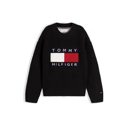 TOMMY HILFIGER Pulover HERITAGE rdeča / črna / bela