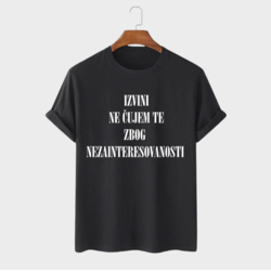 MAFIMI Muška majica Izvini ne čujem te, Crna
