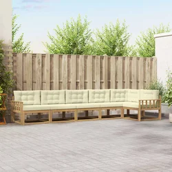 Set vanjskih sofa s jastukom 4 pcs Bijela i krem Poliester