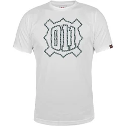 Muška majica kratkih rukava 011 logo stripe, Bela