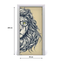 tulup.si Nalepka na vratih Hipsterski lev 95x205 cm