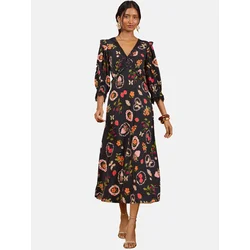 love & roses Obleka oliva/roza/malina/črna