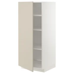 METOD Visoki element s policama, bela/Havstorp bež, 60x60x140 cm