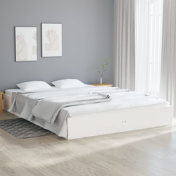 Okvir za krevet od masivnog drva bijeli 140 x 200 cm