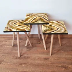 Hanah Home Set klub stočića 3Shp247, 3 komada, Šarena