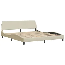Vidaxl Posteljni okvir Dover krem 160x200 cm blago