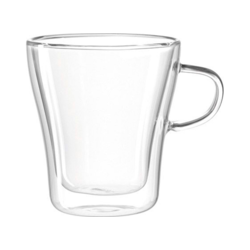 LEONARDO DUO Mug 250 ml O 8,7 cm Handmade Dishwasher Safe Double Walled Clear 054141