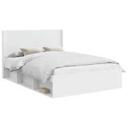 Vidaxl Posteljni okvir s skladiščem in naslonom za glavo 3 pcs