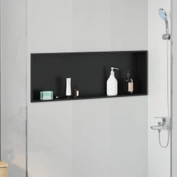 Ničica za tuš Crna 90 x 30 x 9,5 cm Nehrđajući čelik