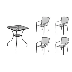 eoshop Kovinski vrtni set Eoshop 25: miza + 4 zložljivi stoli (stogljivi)