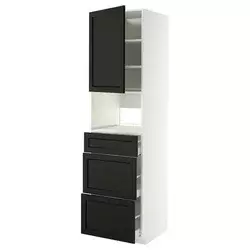 METOD / MAXIMERA Visoki element za ugradne uređaje, bela/Lerhyttan crno bajcovano, 60x60x220 cm