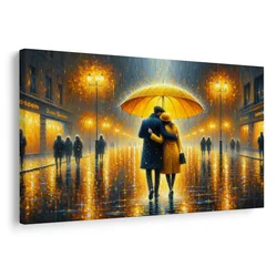 Slika romantika pod dežnikom - 150x100