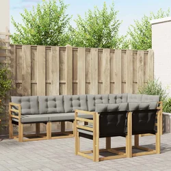 Set vanjskih sofa s jastukom 8 pcs Bijela i svjetlosiva