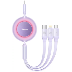 Baseus Bright Mirror 4, USB-C 3-in-1 cable for micro USB / USB-C / Lightning 100W / 3.5A 1.1m (Purple)