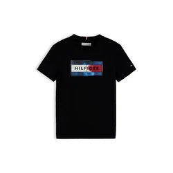 TOMMY HILFIGER Majica svetlo modra / rdeča / črna / bela