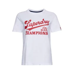 Superdry Collegiate Cali State Tee T-Shirt Donna - Maglietta Basic Con Stampa, Cotone Morbido, Girocollo, Casual, Per Ogni Giorno