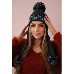 Womens cap with long ears Nadia K321 graphite