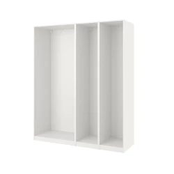 PAX 3 okvira garderobera, bela, 200x58x236 cm