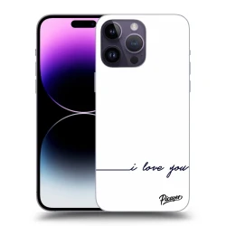 Silikonski črni ovitek za Apple iPhone 14 Pro Max - I love you