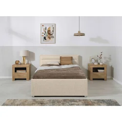 Livetastic OBLAZINJENA POSTELJA 120 cm  x 200 cm , les, kovina, umetna masa, tekstil bež